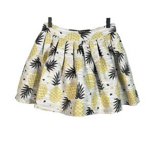 Alice + Olivia White Skirt with Yellow Pineapple Print